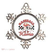 Retro Baseball Mama Hat Checkered Ornament thumb 0
