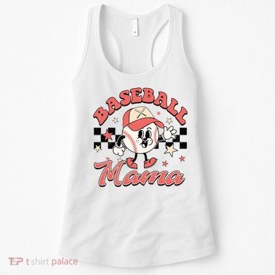 Retro Baseball Mama Hat Checkered Women's Tank Top