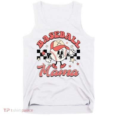 Retro Baseball Mama Hat Checkered Tank Top
