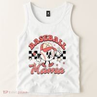 Retro Baseball Mama Hat Checkered Tank Top thumb 2