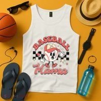 Retro Baseball Mama Hat Checkered Tank Top thumb 4