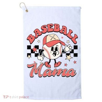 Retro Baseball Mama Hat Checkered Golf Towel