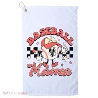 Retro Baseball Mama Hat Checkered Golf Towel thumb 0