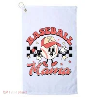 Retro Baseball Mama Hat Checkered Golf Towel thumb 0