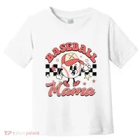 Retro Baseball Mama Hat Checkered Toddler T-Shirt thumb 0