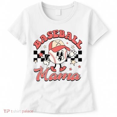 Retro Baseball Mama Hat Checkered Women's T-Shirt