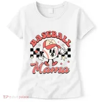 Retro Baseball Mama Hat Checkered Women's T-Shirt thumb 0