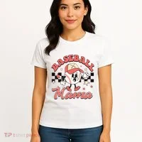 Retro Baseball Mama Hat Checkered Women's T-Shirt thumb 4