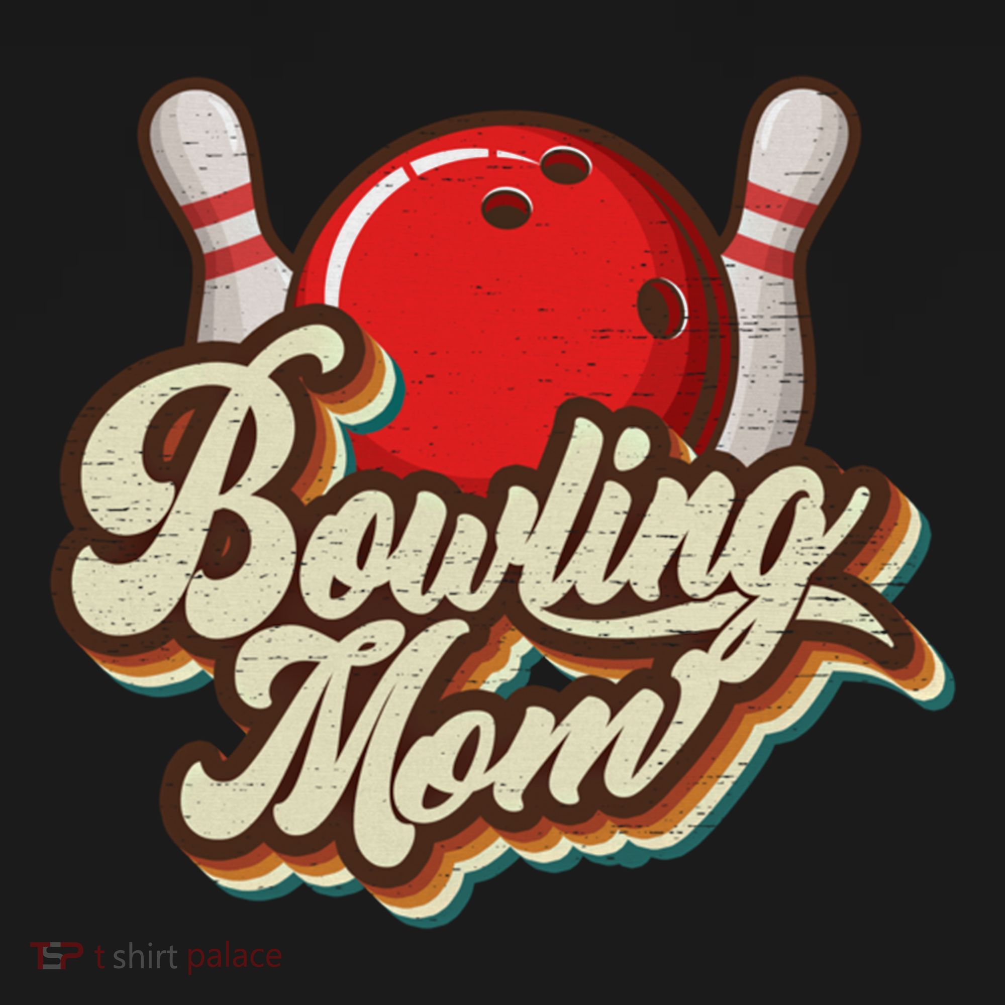 Retro Bowling Mom Sports Mama Mothers Day Great Gift Women's Hoodie