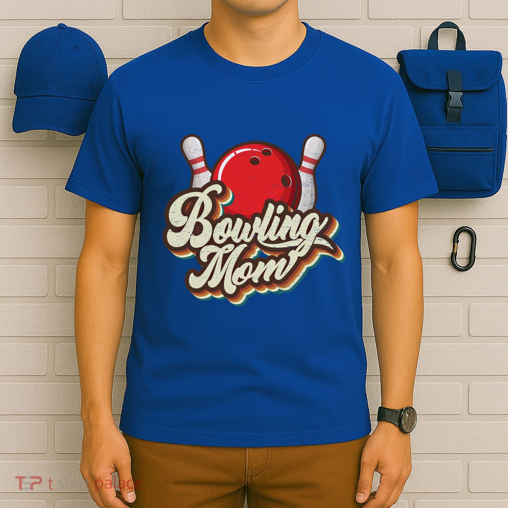 Retro Bowling Mom Sports Mama Mothers Day Great Gift T-Shirt