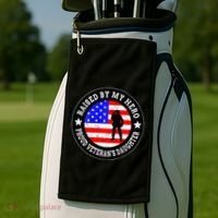Raised By My Hero VeteranS Daughter Golf Towel thumb 2