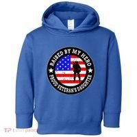 Raised By My Hero VeteranS Daughter Toddler Hoodie thumb 0