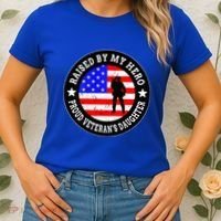 Raised By My Hero VeteranS Daughter Women's T-Shirt thumb 2