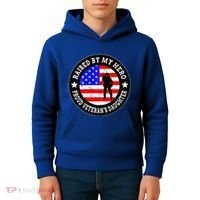 Raised By My Hero VeteranS Daughter Kids Hoodie thumb 4