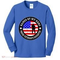 Raised By My Hero VeteranS Daughter Kids Long Sleeve Shirt thumb 0