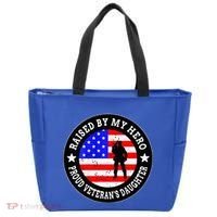 Raised By My Hero VeteranS Daughter Tote Bag thumb 0