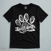 Retro Bulldogs Mascot School Spirit Leopard Print Paw Sports T-Shirt thumb 5