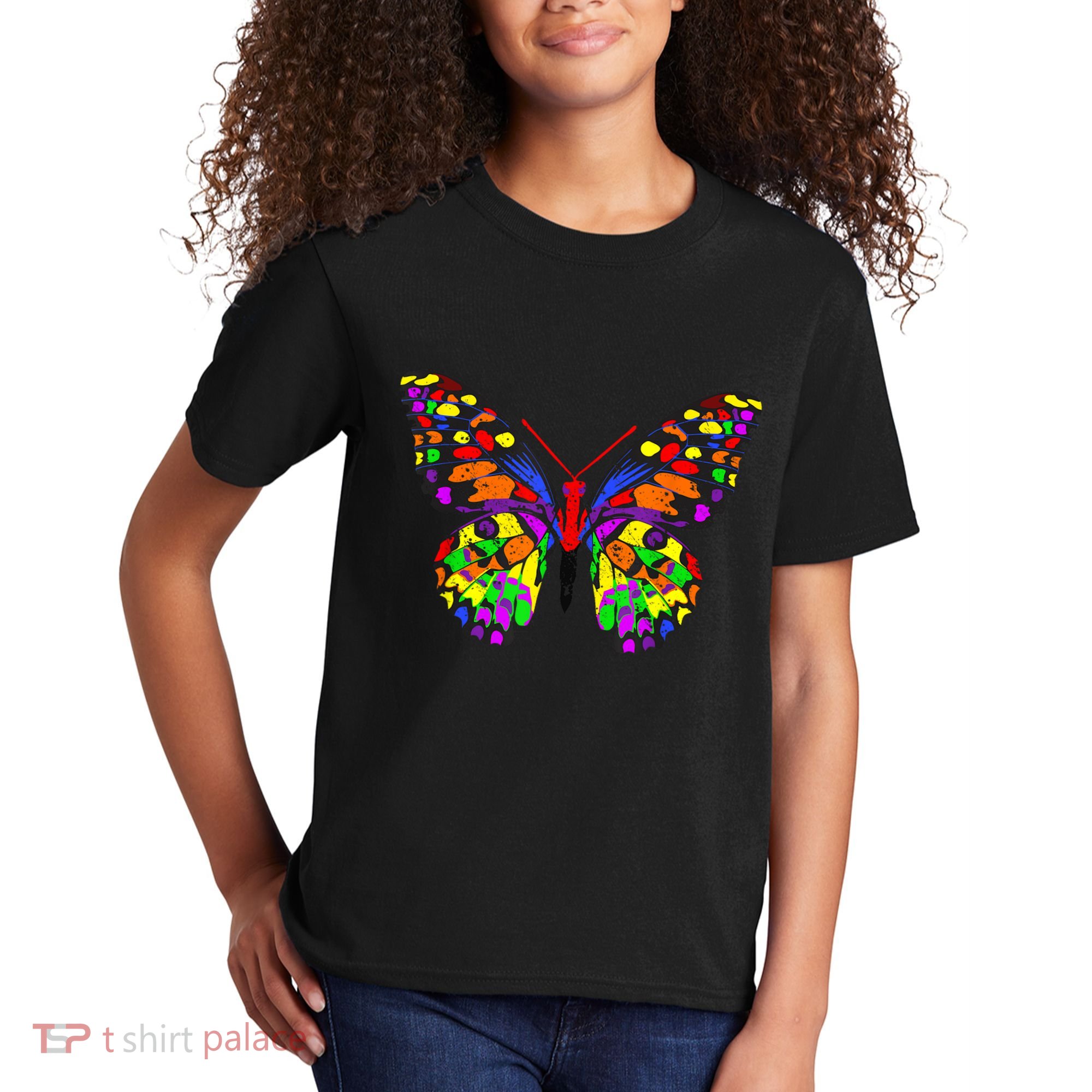 Rainbow Butterflies Monarch Butterfly Kids T-Shirt
