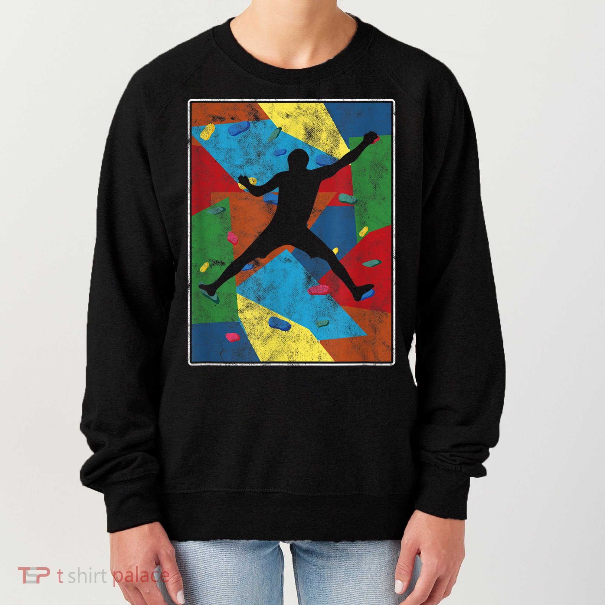 Retro Bouldering Mountaineer Mountain Climber Rock Climbing Women's Sweatshirt