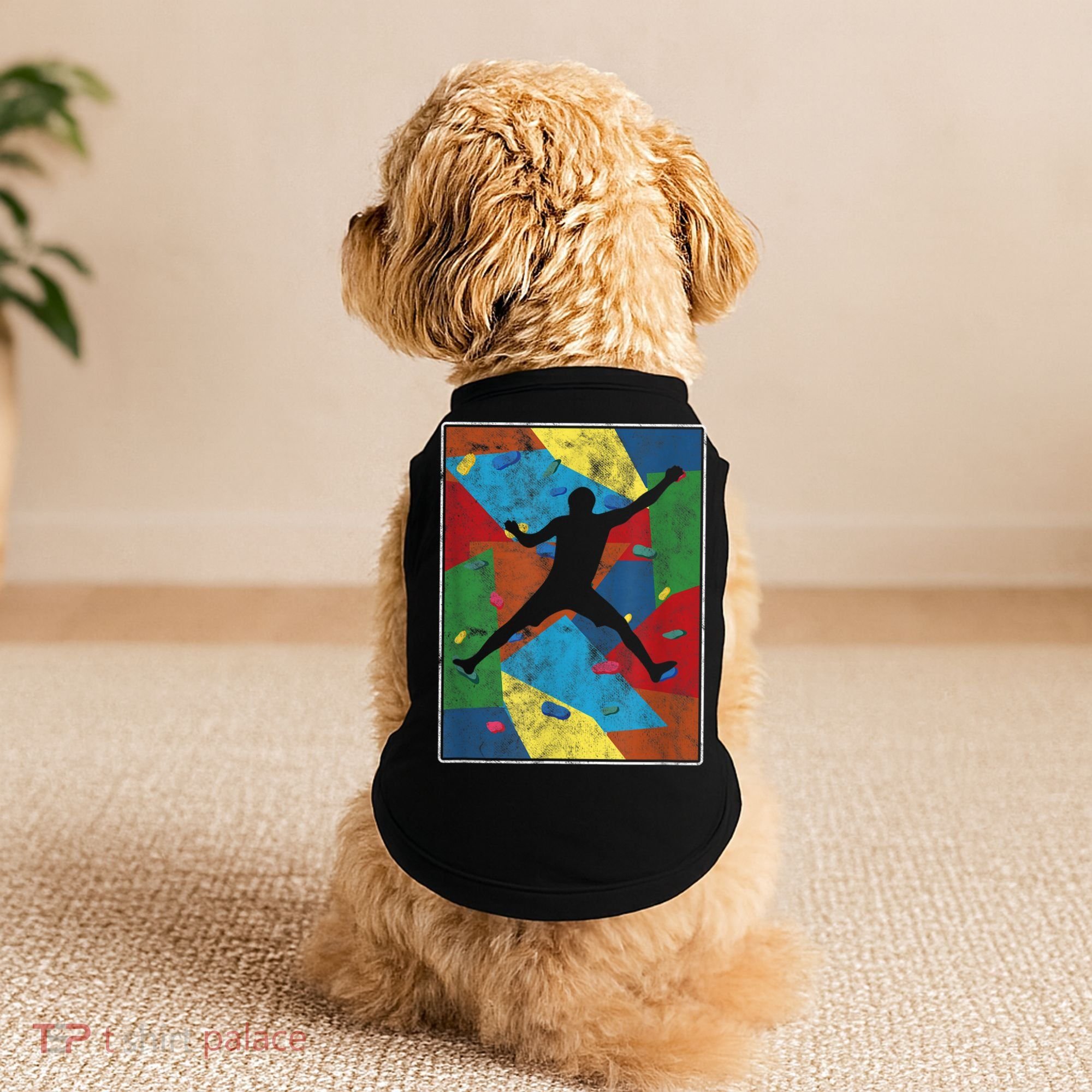 Retro Bouldering Mountaineer Mountain Climber Rock Climbing Doggie Tank