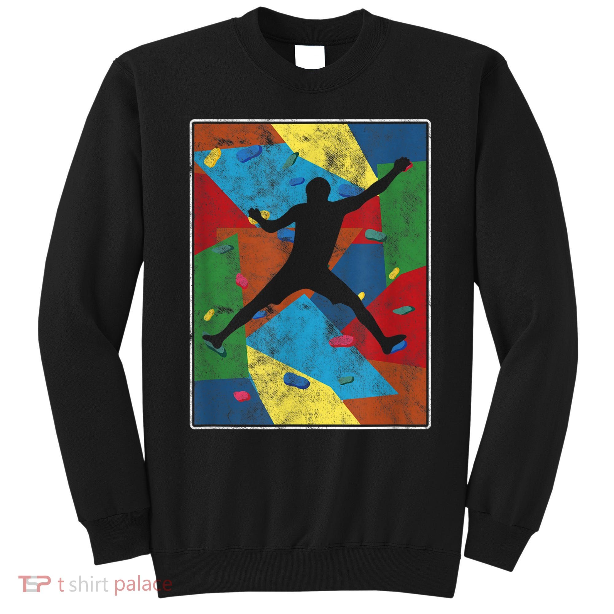 Retro Bouldering Mountaineer Mountain Climber Rock Climbing Sweatshirt