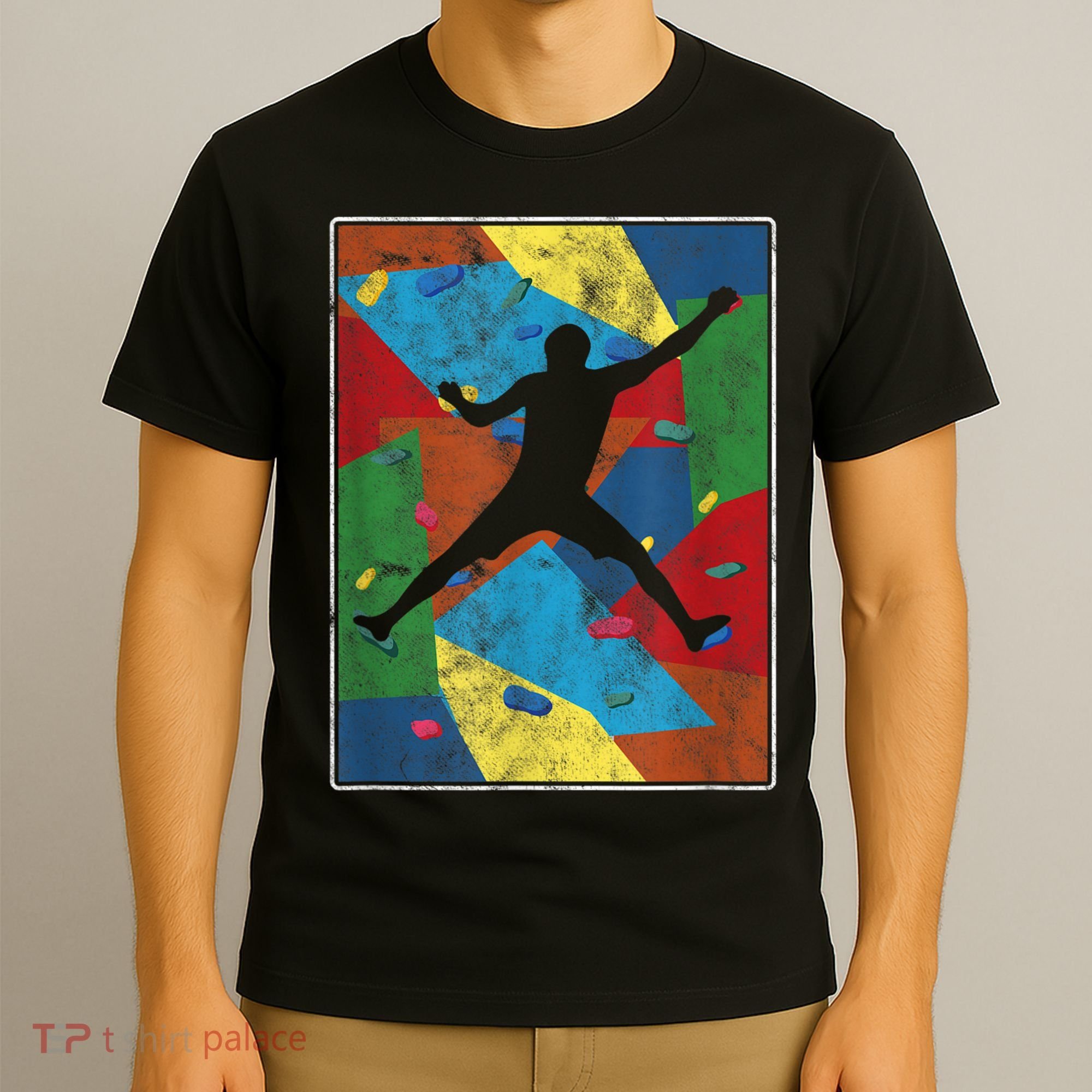Retro Bouldering Mountaineer Mountain Climber Rock Climbing T-Shirt