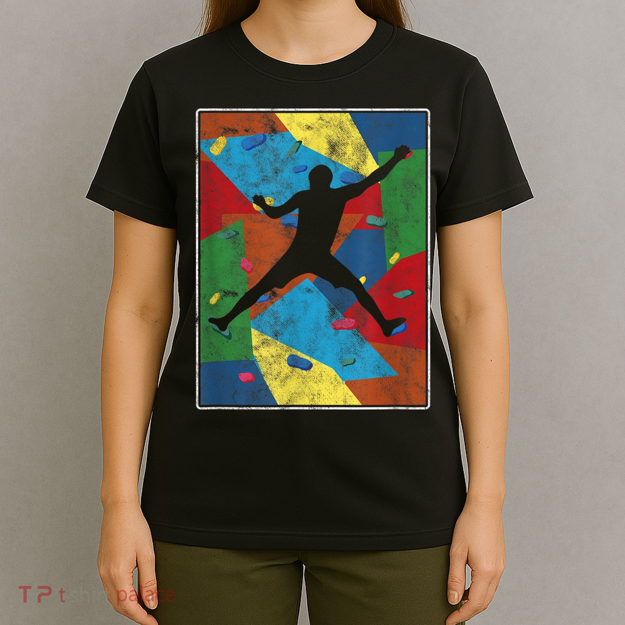 Retro Bouldering Mountaineer Mountain Climber Rock Climbing T-Shirt