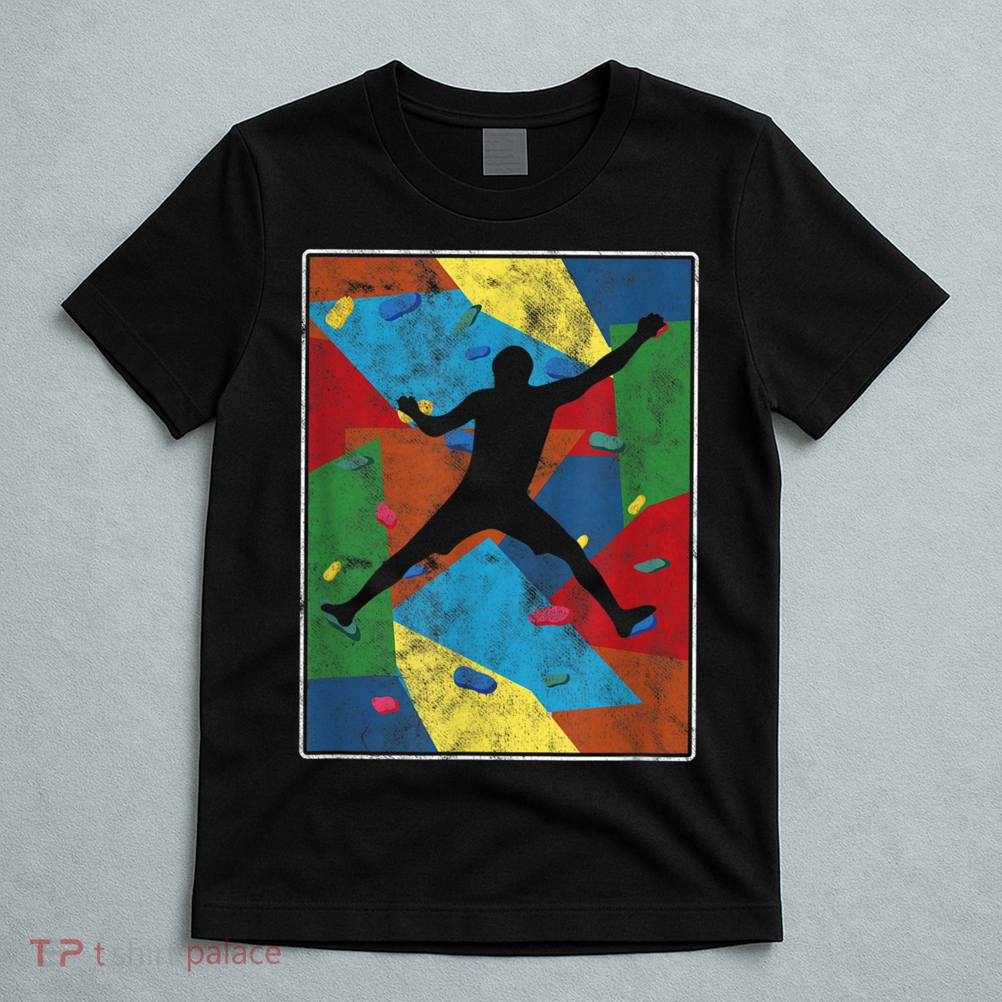 Retro Bouldering Mountaineer Mountain Climber Rock Climbing T-Shirt