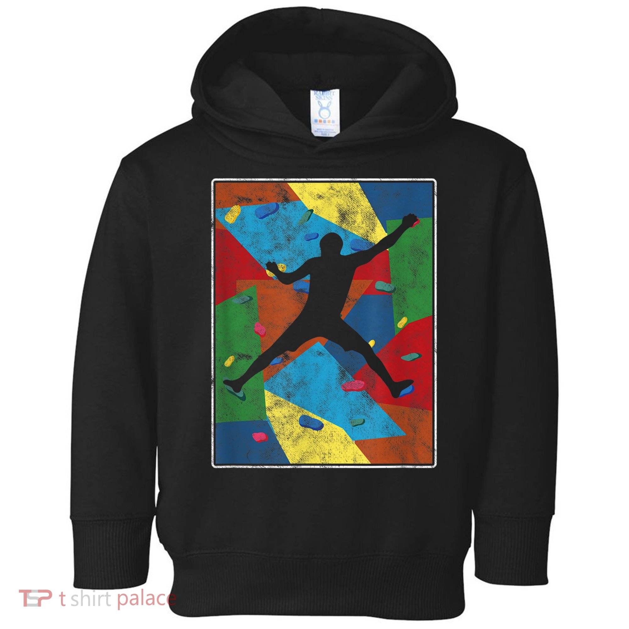 Retro Bouldering Mountaineer Mountain Climber Rock Climbing Toddler Hoodie