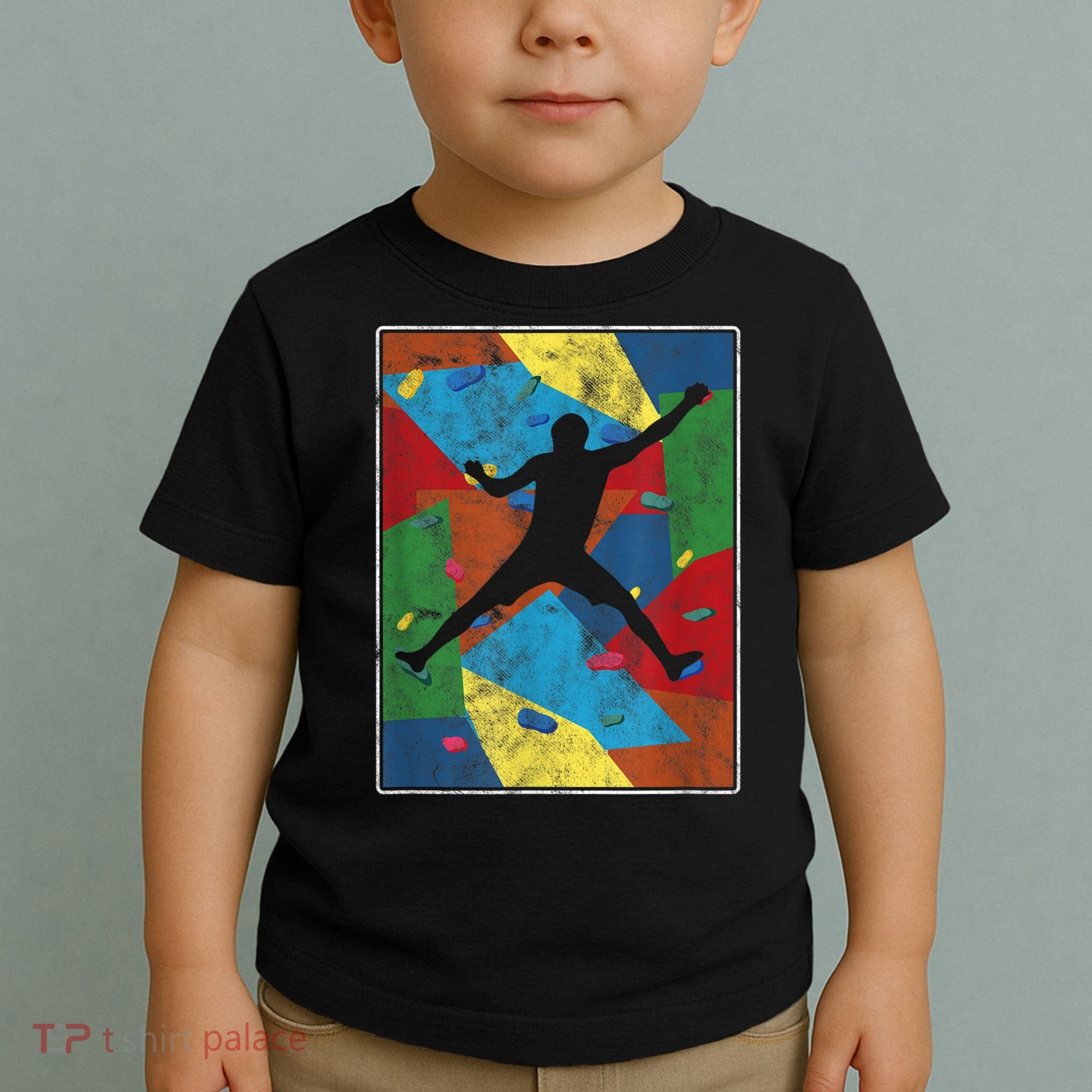 Retro Bouldering Mountaineer Mountain Climber Rock Climbing Toddler T-Shirt
