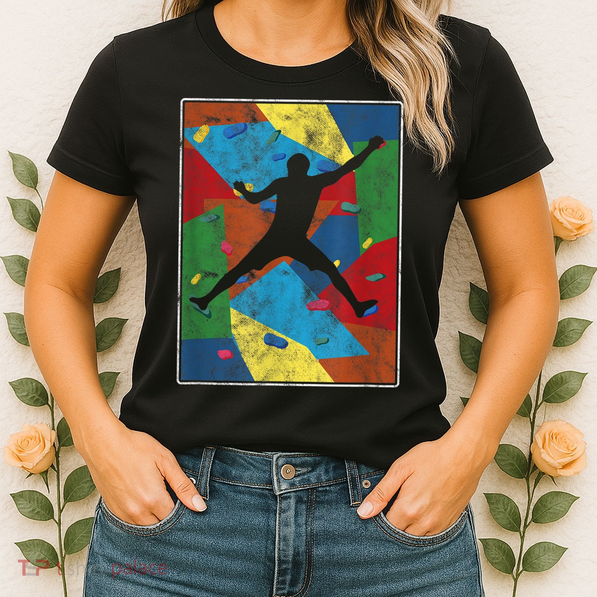 Retro Bouldering Mountaineer Mountain Climber Rock Climbing Women's T-Shirt