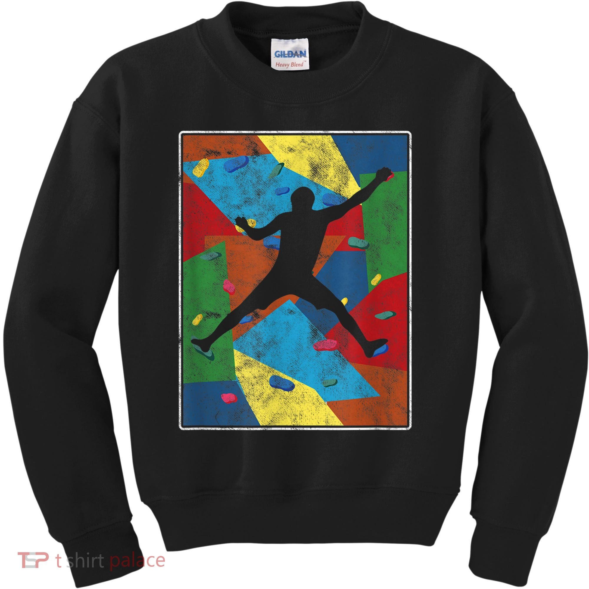 Retro Bouldering Mountaineer Mountain Climber Rock Climbing Kids Sweatshirt