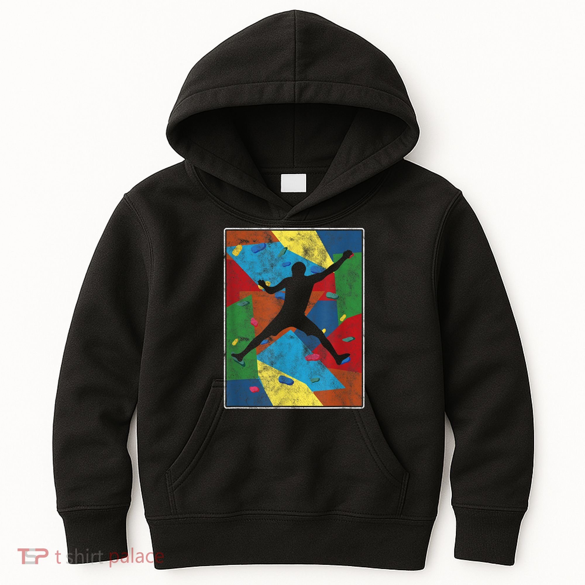 Retro Bouldering Mountaineer Mountain Climber Rock Climbing Kids Hoodie