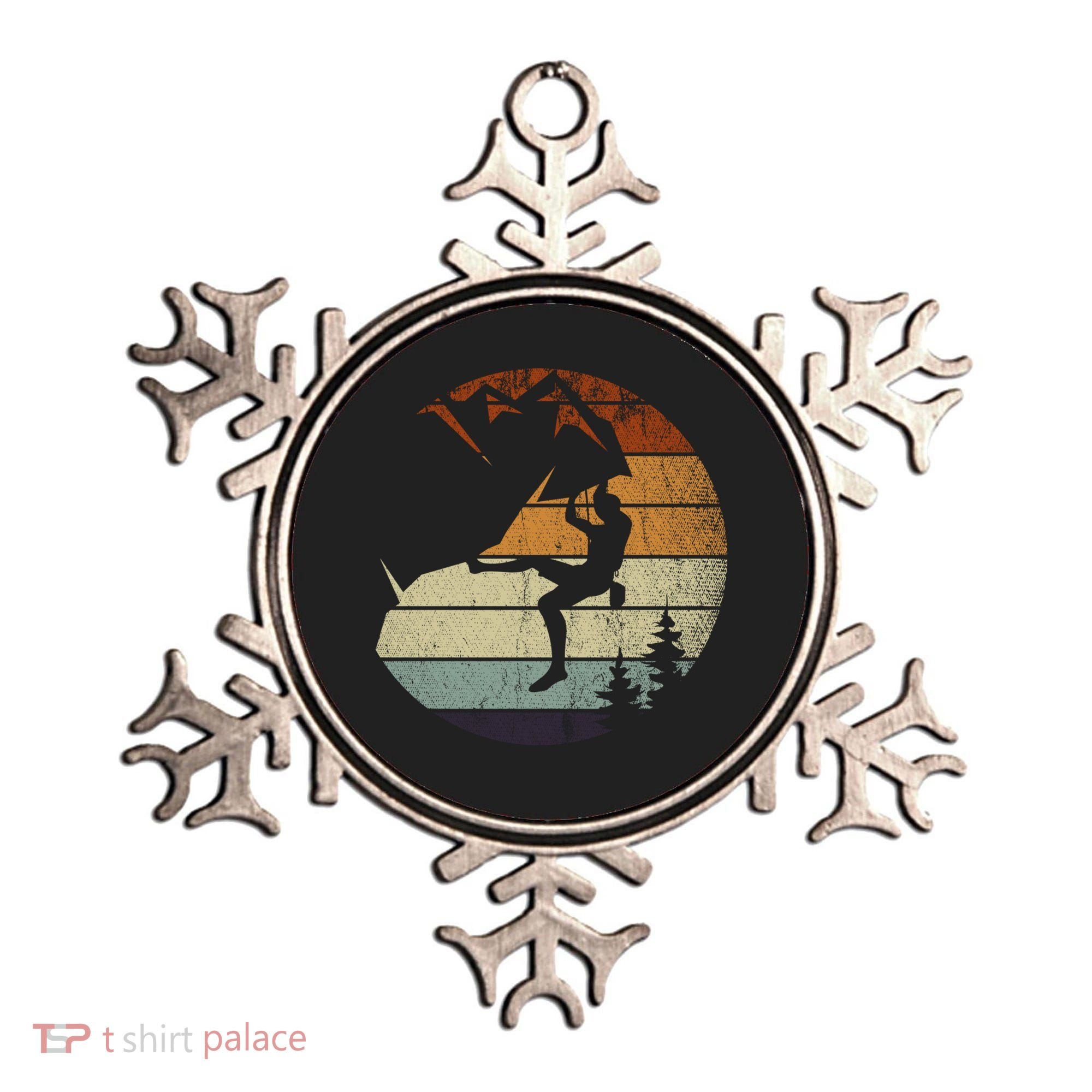 Retro Bouldering Mountain Climber Climb Sports Rock Climbing Gift Ornament