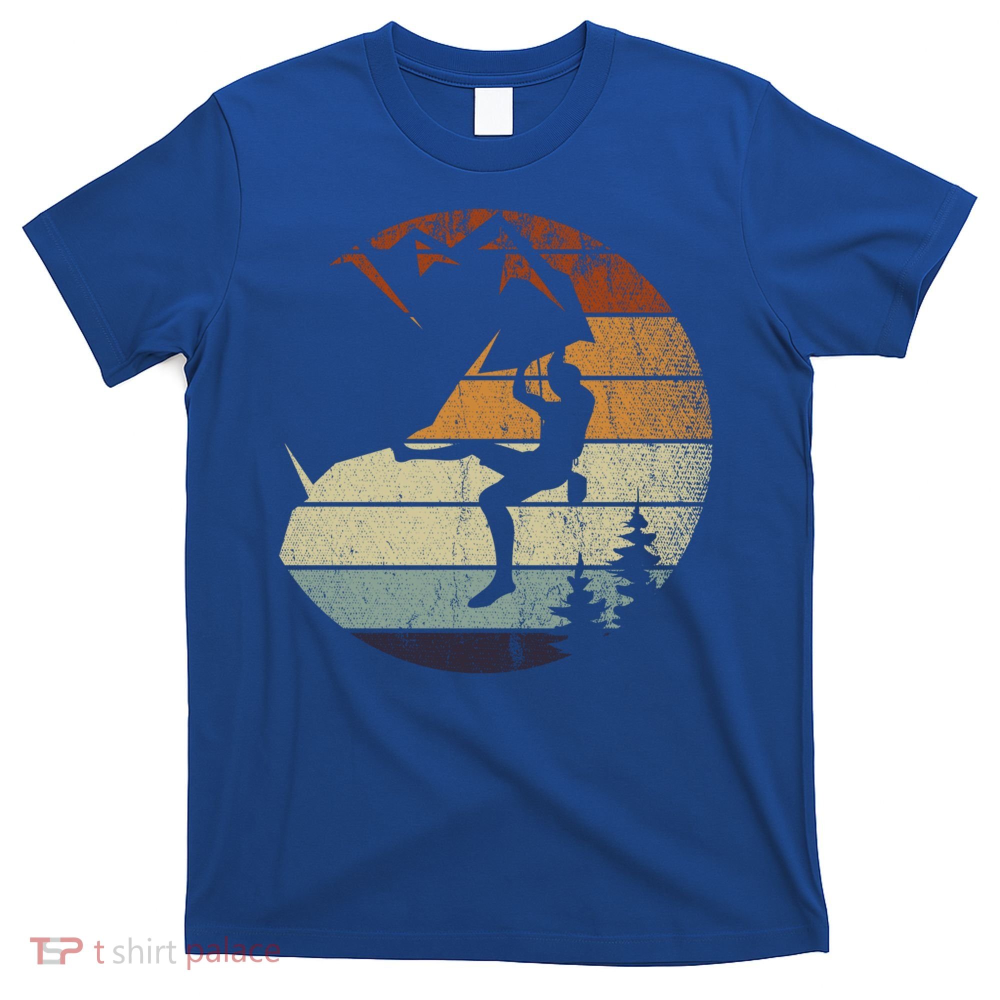 Retro Bouldering Mountain Climber Climb Sports Rock Climbing Gift T-Shirt