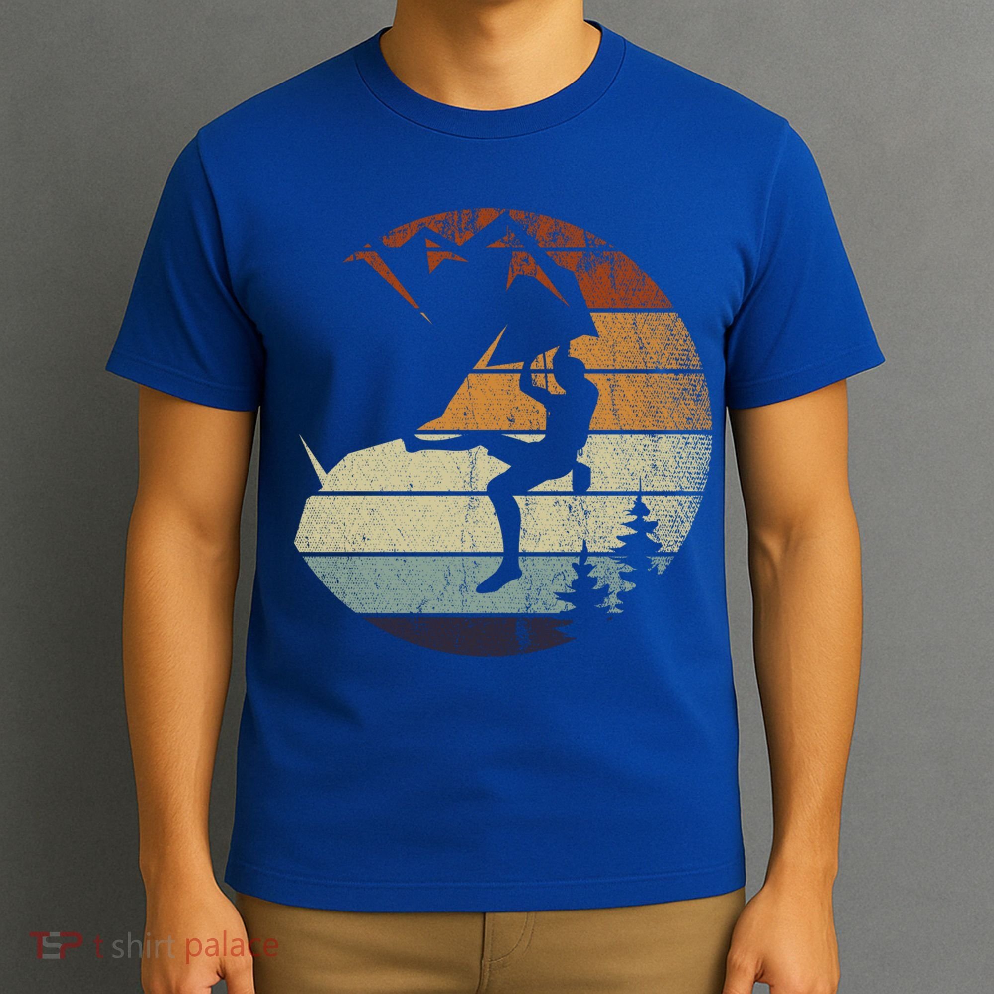 Retro Bouldering Mountain Climber Climb Sports Rock Climbing Gift T-Shirt