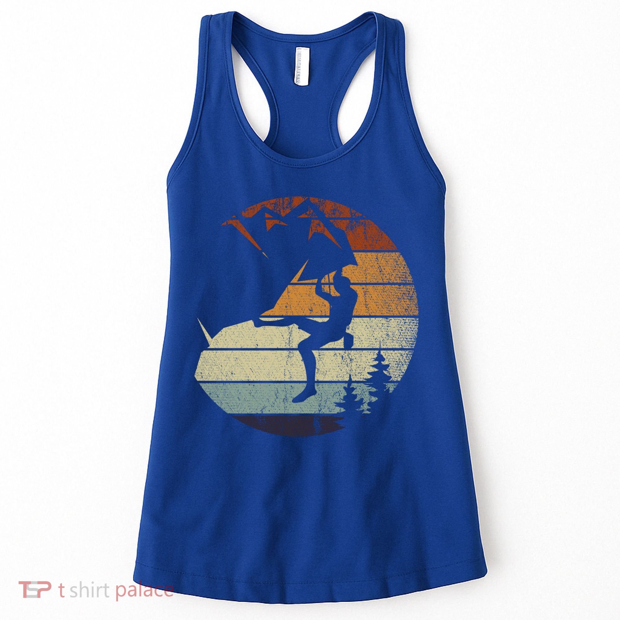 Retro Bouldering Mountain Climber Climb Sports Rock Climbing Gift Women's Tank Top