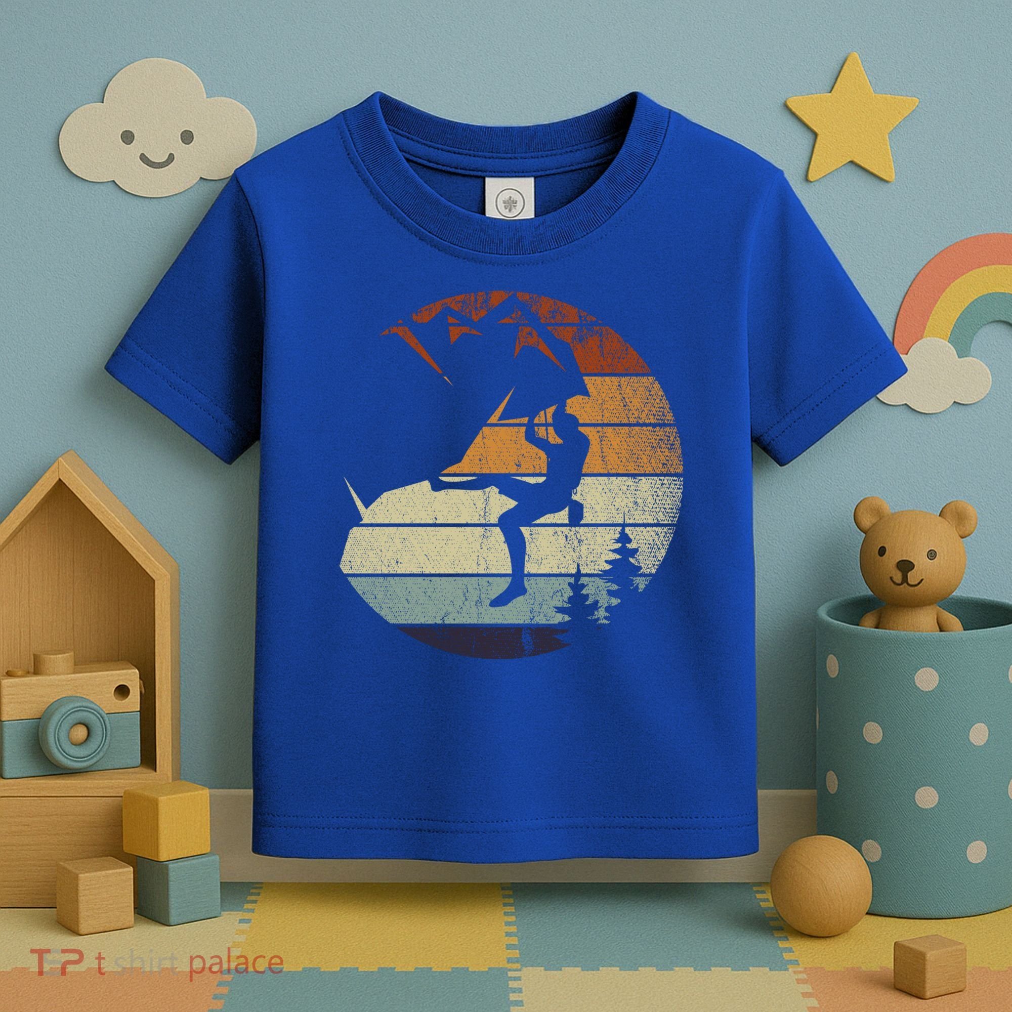 Retro Bouldering Mountain Climber Climb Sports Rock Climbing Gift Toddler T-Shirt
