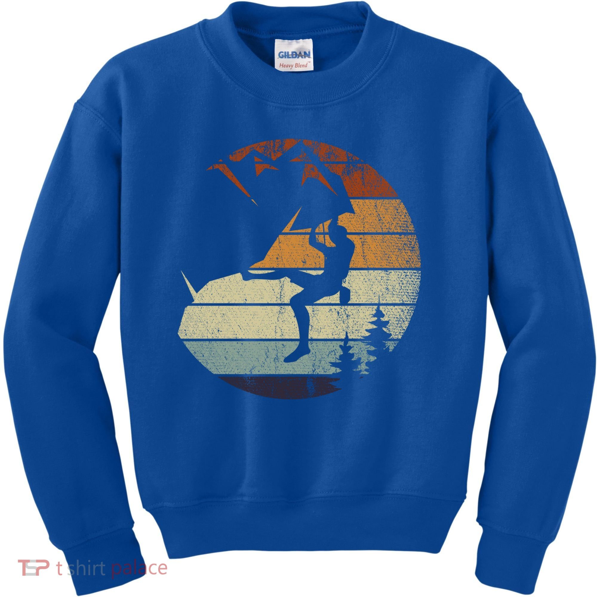 Retro Bouldering Mountain Climber Climb Sports Rock Climbing Gift Kids Sweatshirt