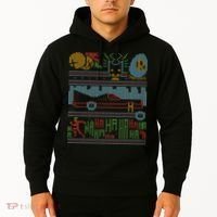 Retro Bat Mobile Gamer Nerdy Ugly Christmas Hoodie thumb 2