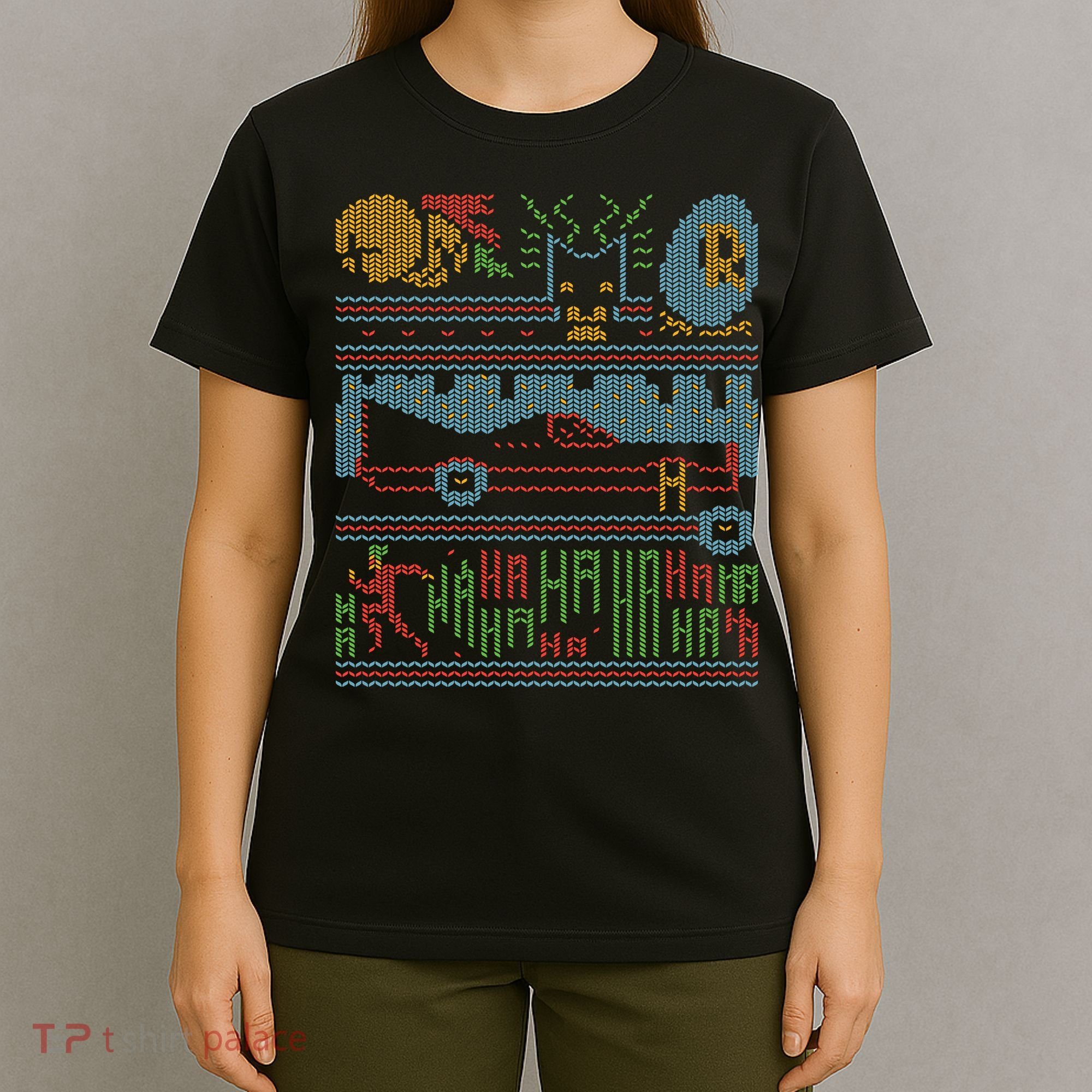 Retro Bat Mobile Gamer Nerdy Ugly Christmas T-Shirt