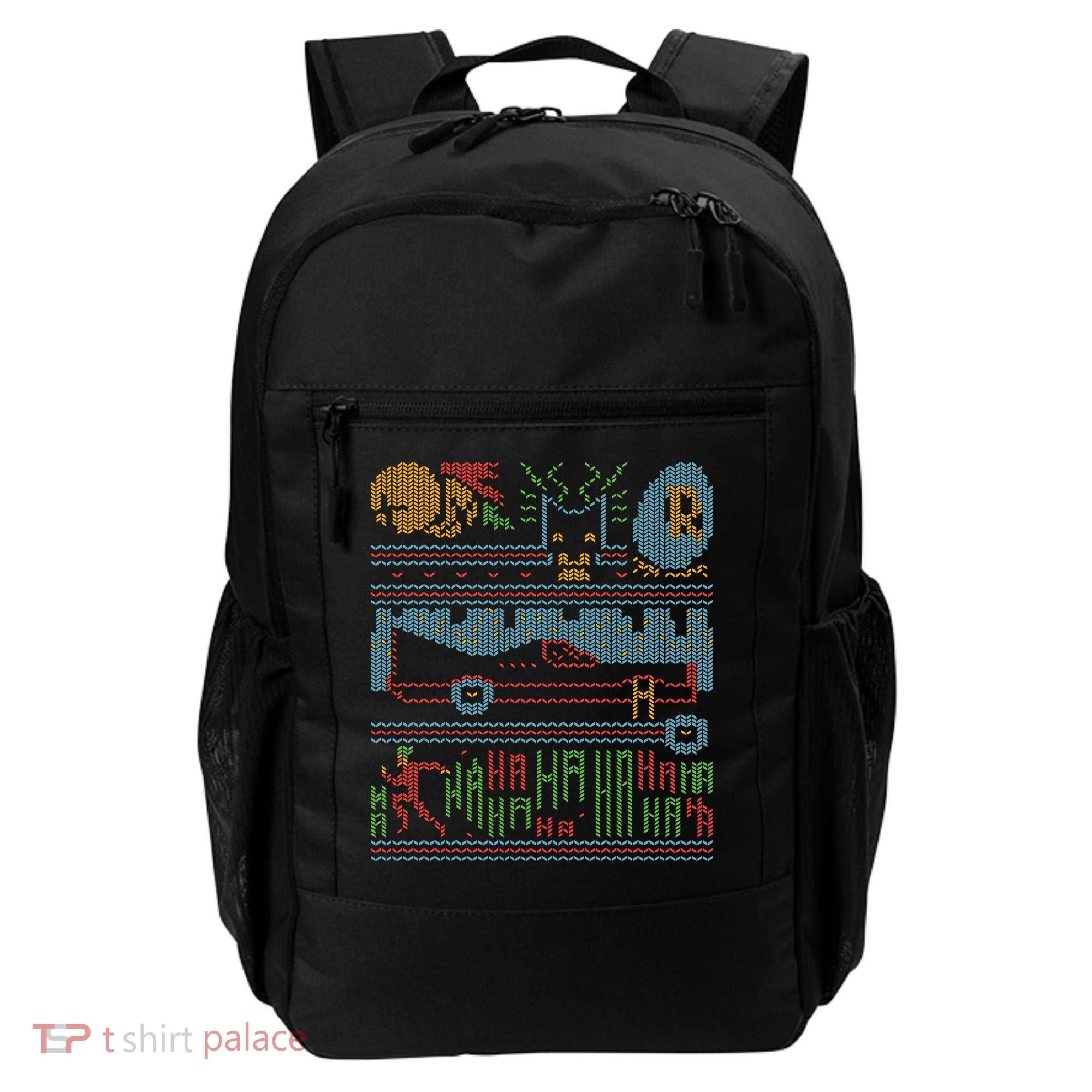 Retro Bat Mobile Gamer Nerdy Ugly Christmas Backpack