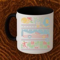 Retro Bat Mobile Gamer Nerdy Ugly Christmas Coffee Mug thumb 2