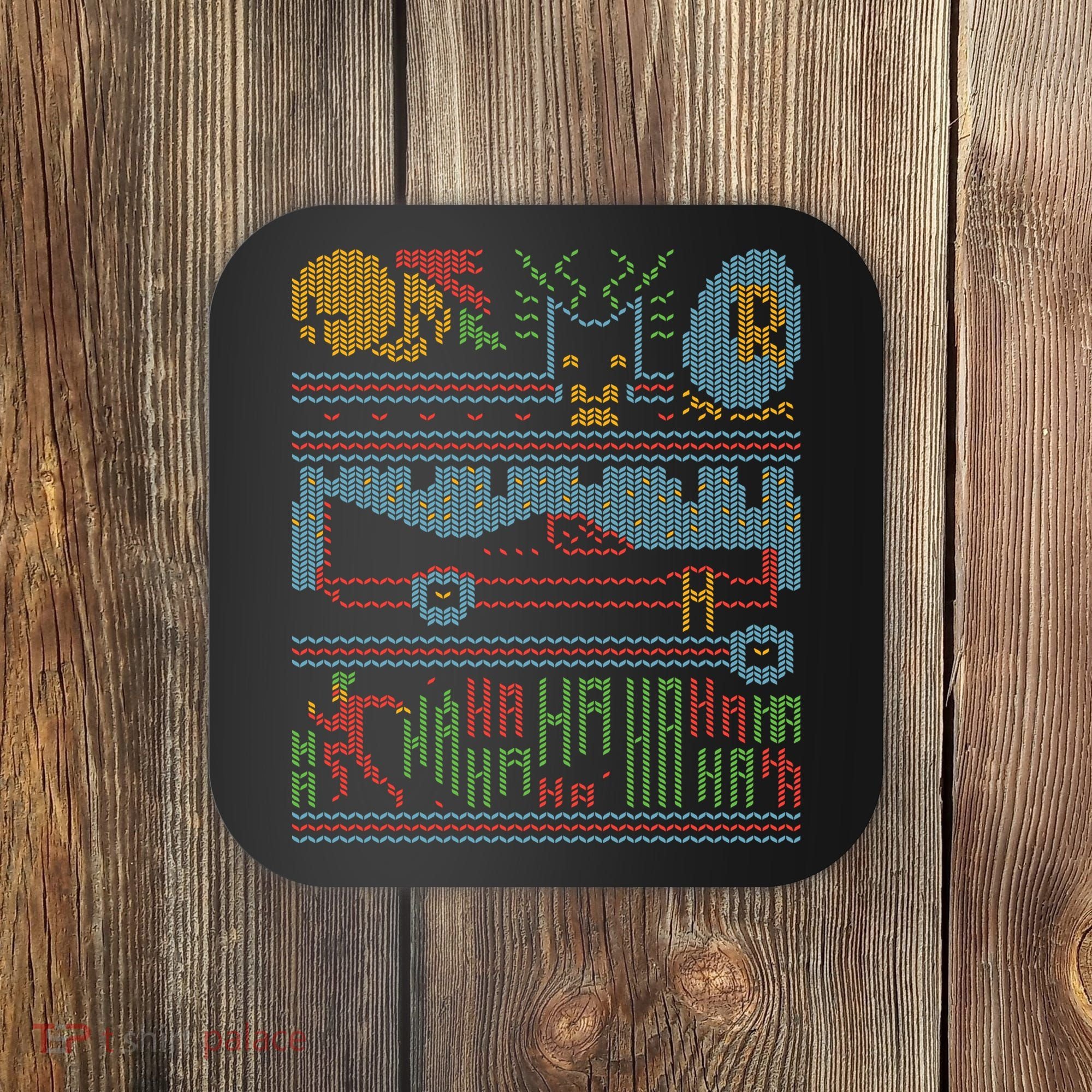Retro Bat Mobile Gamer Nerdy Ugly Christmas Coaster