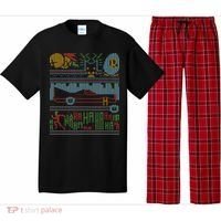 Retro Bat Mobile Gamer Nerdy Ugly Christmas Pajama Set thumb 0