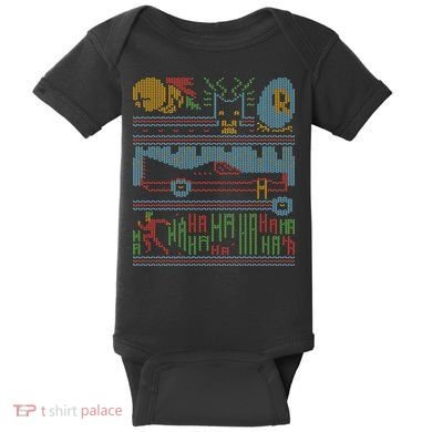Retro Bat Mobile Gamer Nerdy Ugly Christmas Baby Bodysuit