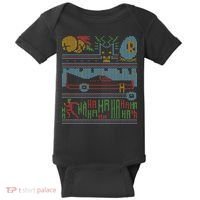 Retro Bat Mobile Gamer Nerdy Ugly Christmas Baby Bodysuit thumb 0