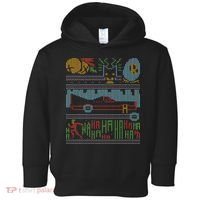 Retro Bat Mobile Gamer Nerdy Ugly Christmas Toddler Hoodie thumb 0
