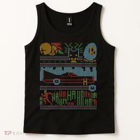 Retro Bat Mobile Gamer Nerdy Ugly Christmas Tank Top thumb 2