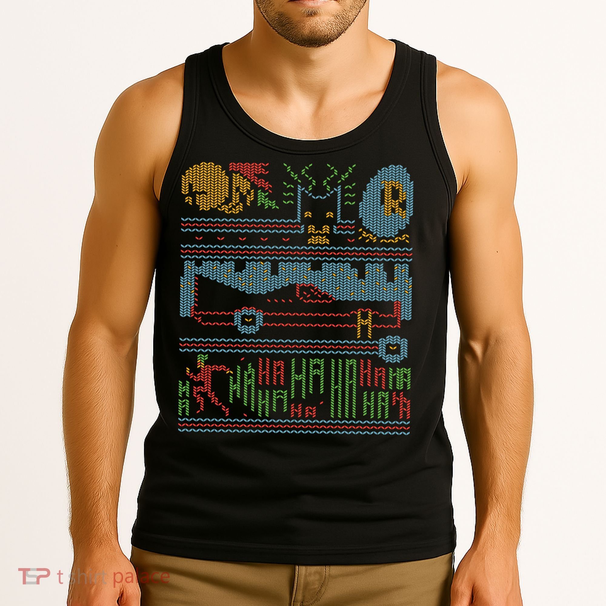 Retro Bat Mobile Gamer Nerdy Ugly Christmas Tank Top